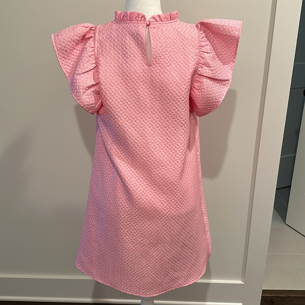 NWT THML Pink Flutter Sleeve Dress Sz L - Picture 6 of 8